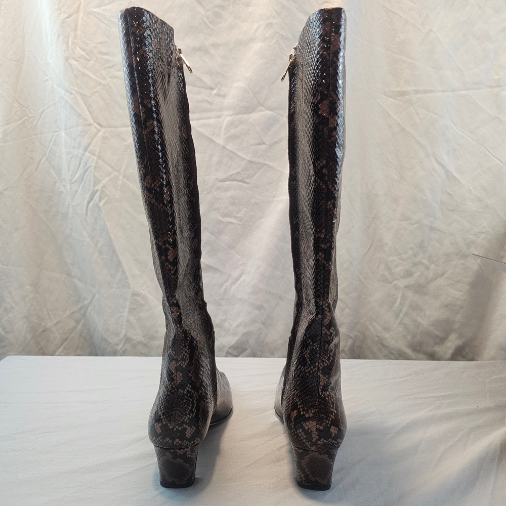 Antonio Melani 7.5 Mades Patent Leather Snake Prink Tall Heeled Boot NWOB $198 - Picture 11 of 14